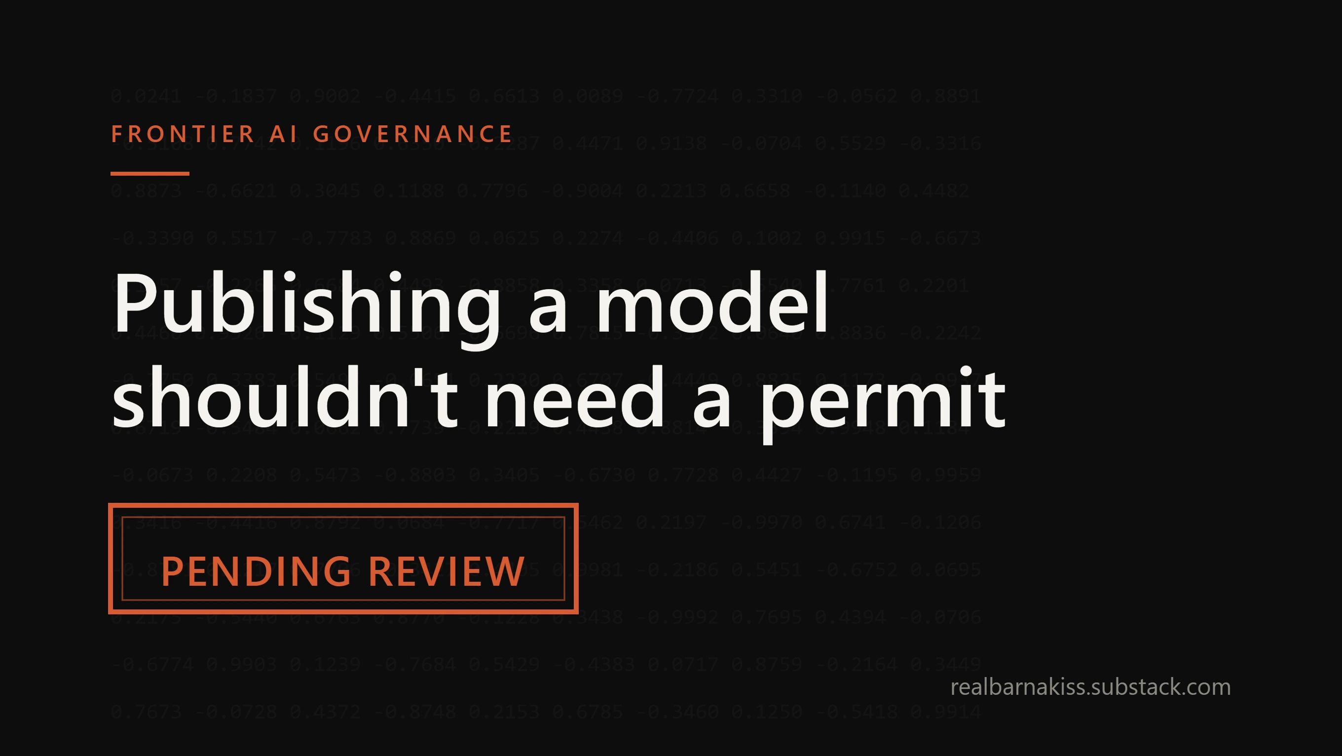 Publishing a model should not need a permit. Pending review.